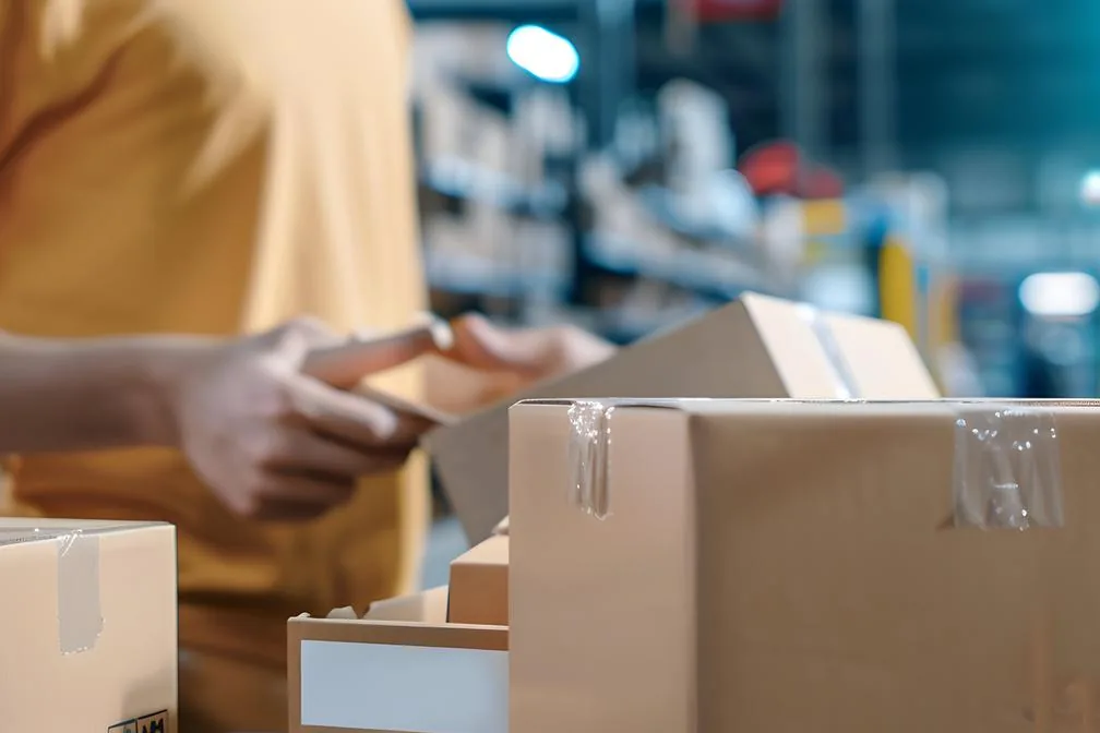 Versandpakete im Lager – Telefonansage für Online-Shop und Kundenservice
